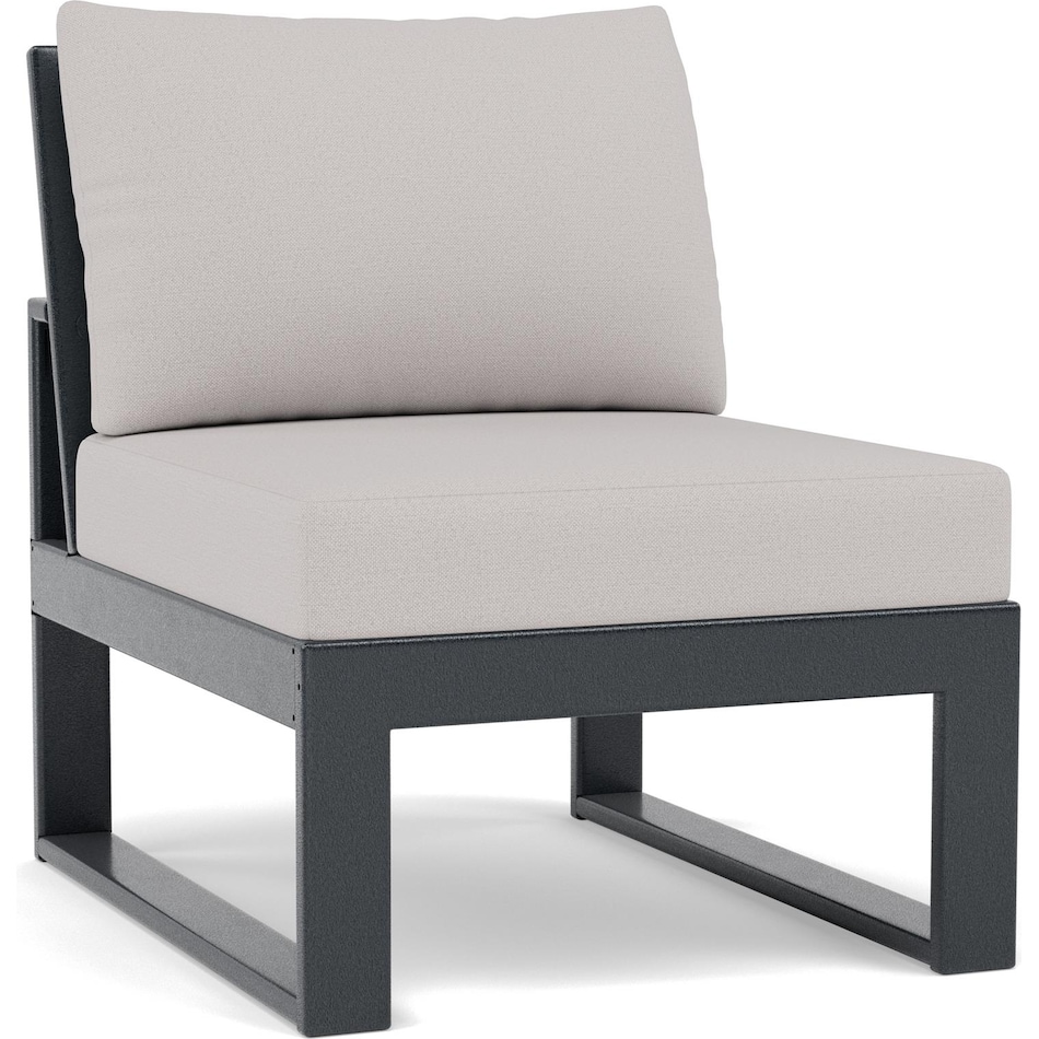 polywood inc poly black   dune burlap armless chair pkg  