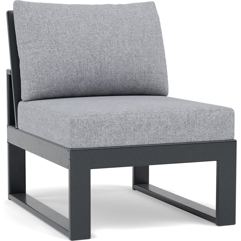 polywood inc poly black   grey mist armless chair pkg  