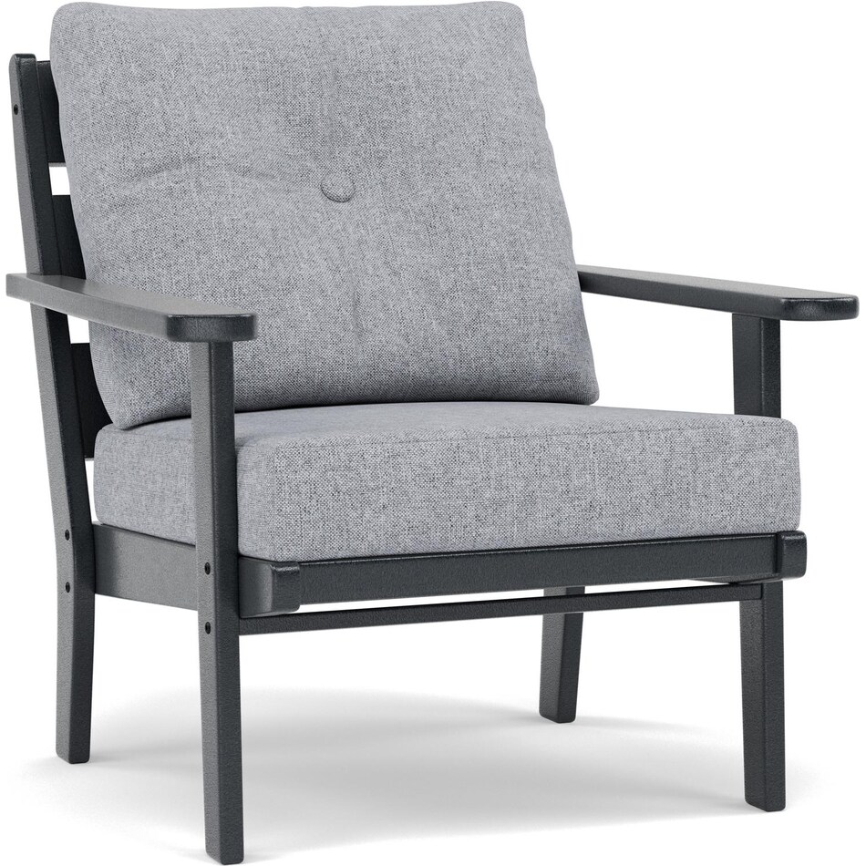 polywood inc poly black   grey mist club chair pkg  