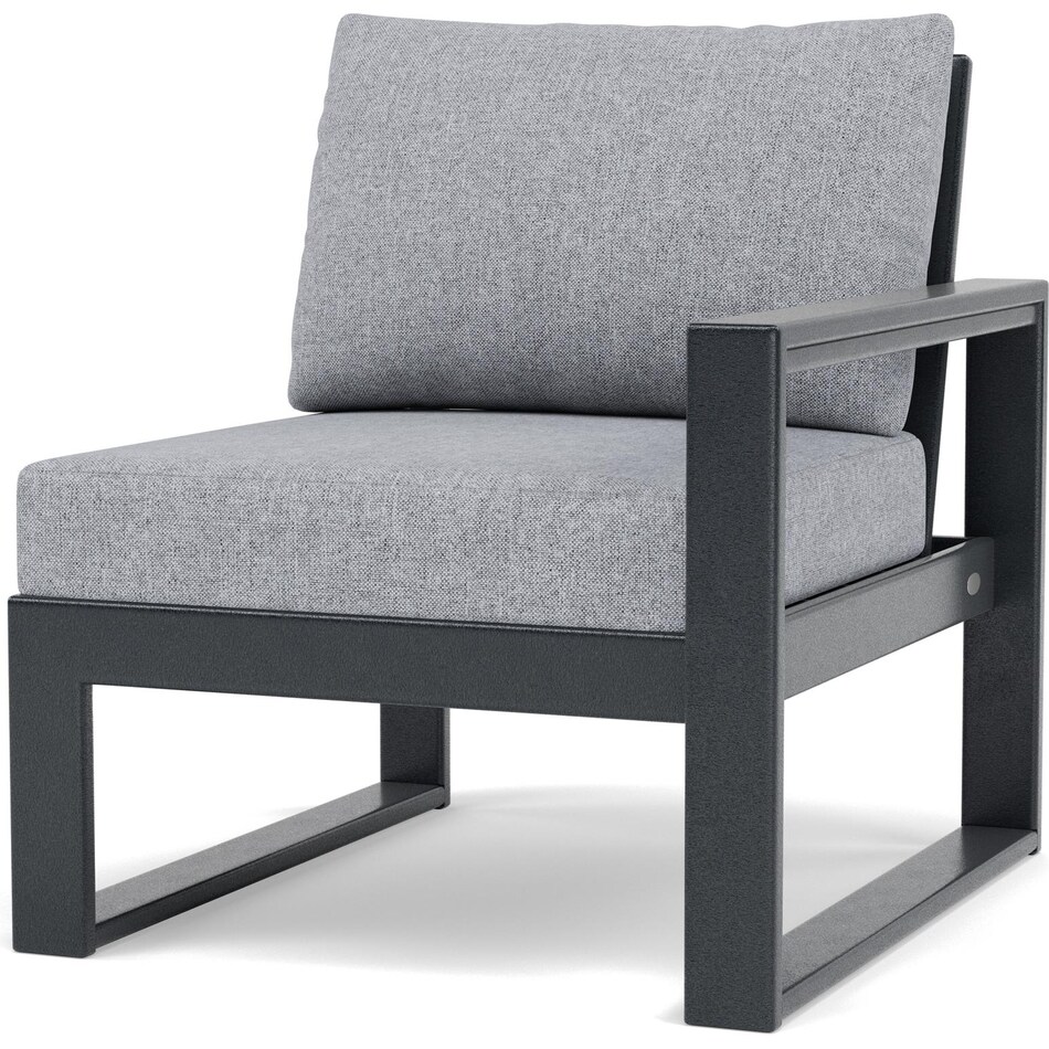 polywood inc poly black   grey mist raf chair pkg  