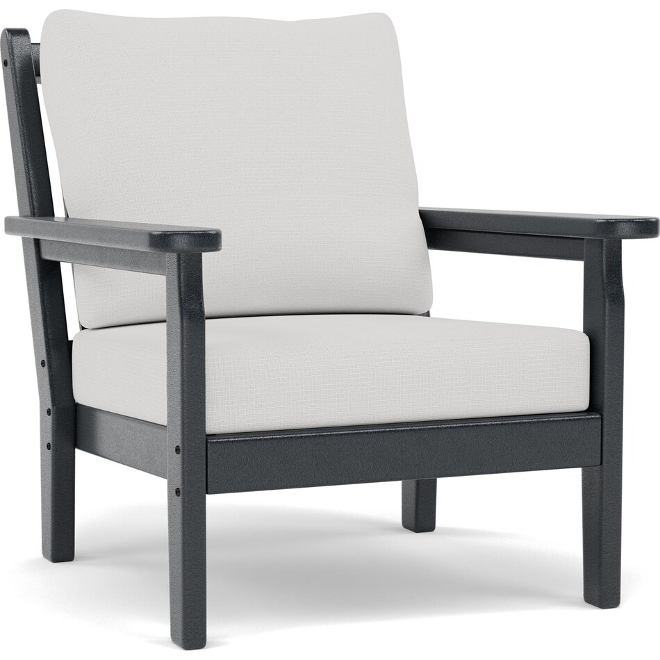 polywood inc poly black   natural linen club chair pkg  