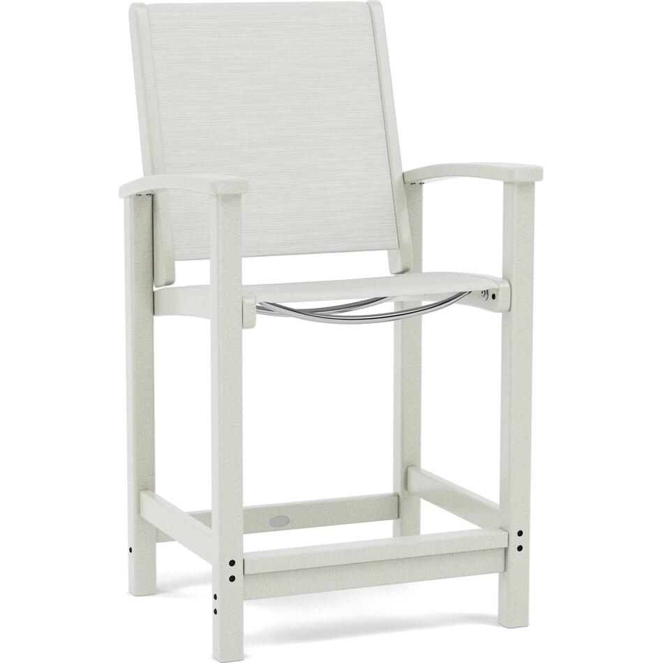 polywood beige counter height arm chair   