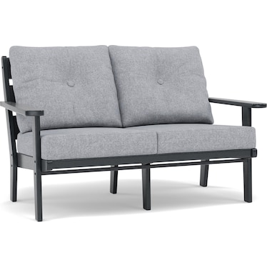 Lakeside Loveseat in Black with Grey Mist Cushion