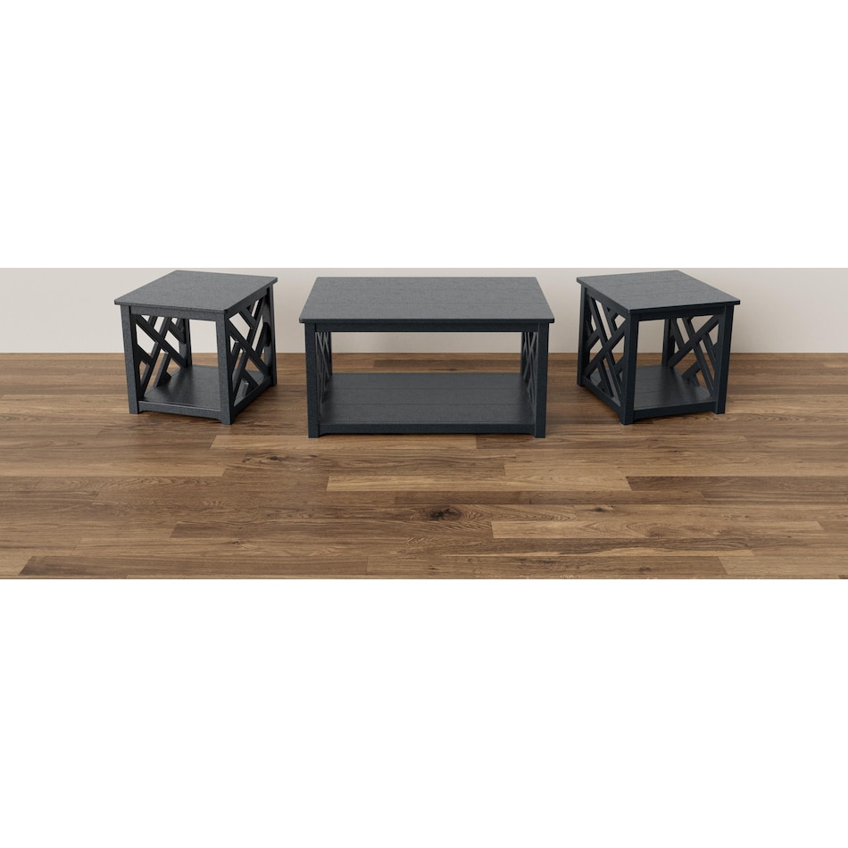 polywood black coffee table   