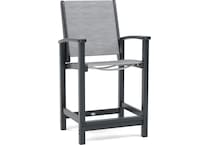 polywood black counter height arm chair   
