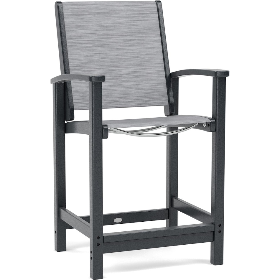 polywood black counter height arm chair   
