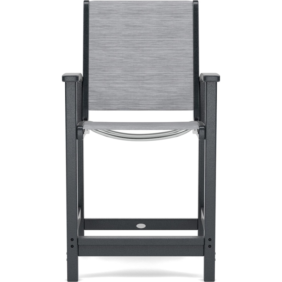 polywood black counter height arm chair   