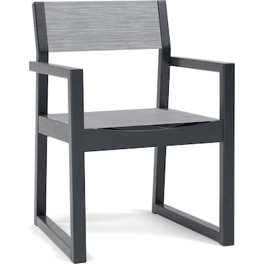 EDGE Sling Dining Arm Chair in Black with Metallic Sling