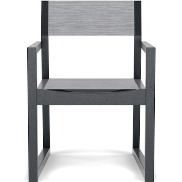 EDGE Sling Dining Arm Chair in Black with Metallic Sling