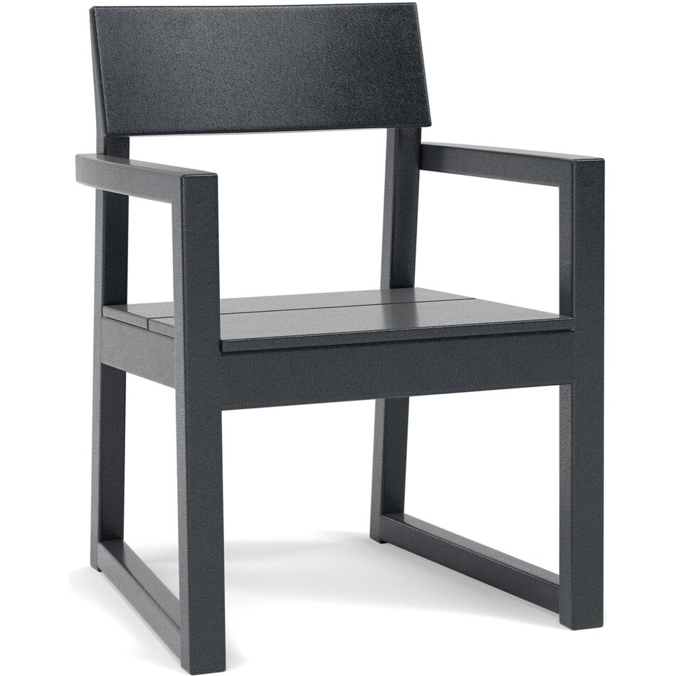 polywood black standard height arm chair   