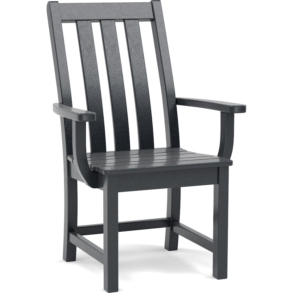 polywood black standard height arm chair   