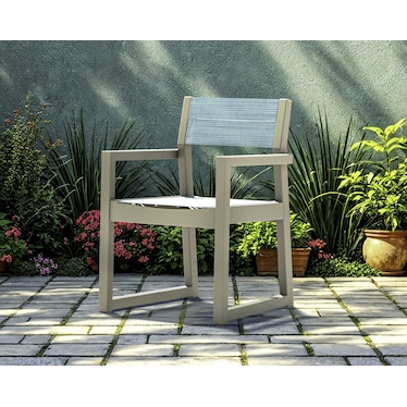 EDGE Sling Dining Arm Chair in Black with Metallic Sling