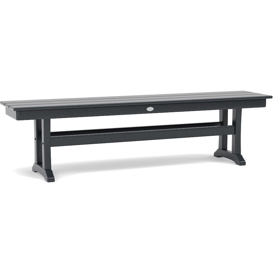 polywood black standard height bench   