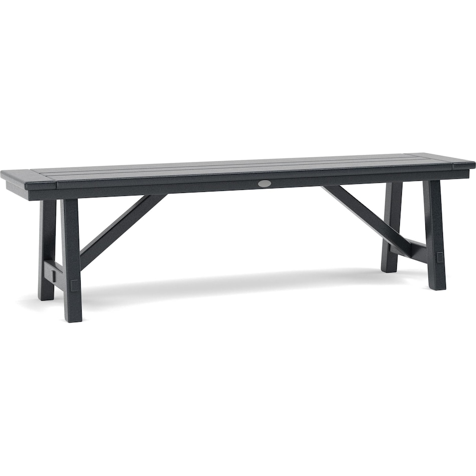 polywood black standard height bench   