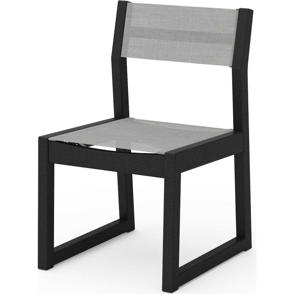 polywood black standard height side chair   