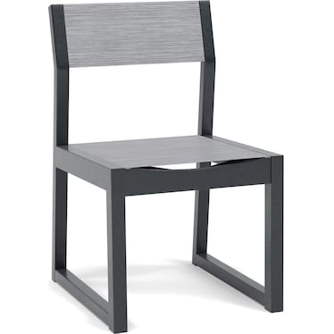 EDGE Sling Dining Side Chair in Black with Metallic Sling