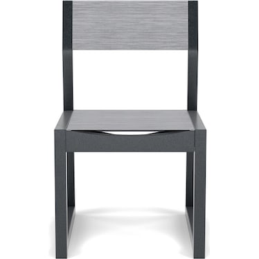 EDGE Sling Dining Side Chair in Black with Metallic Sling