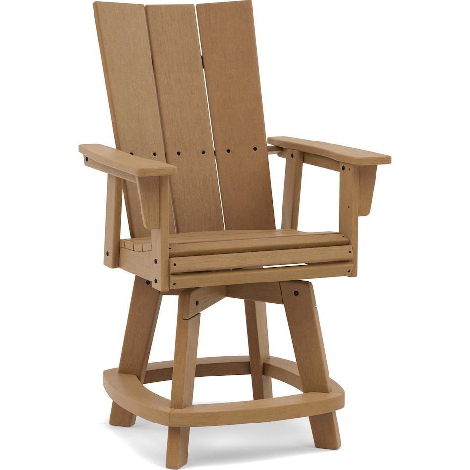 polywood brown counter height arm chair