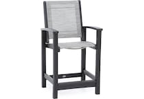 polywood brown counter height arm chair   