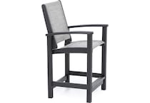 polywood brown counter height arm chair   