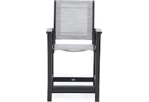 polywood brown counter height arm chair   