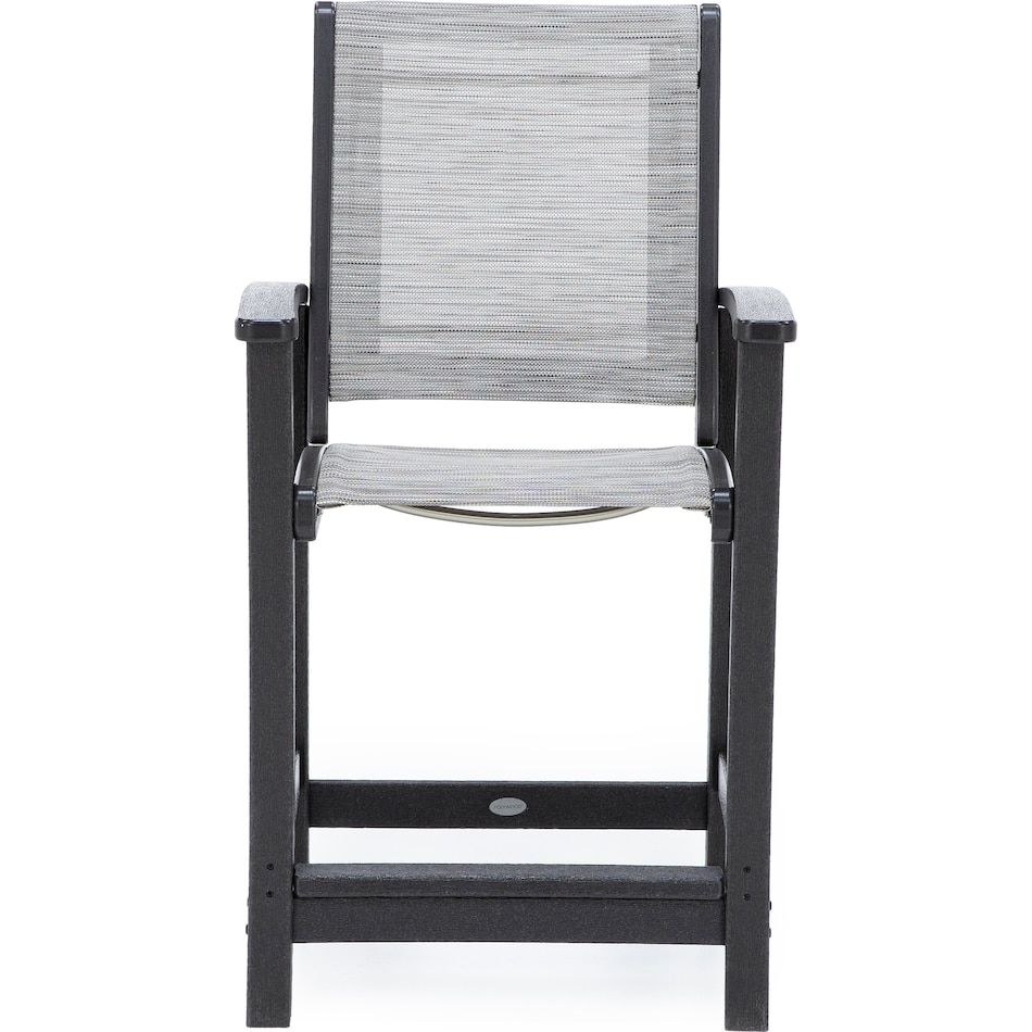 polywood brown counter height arm chair   