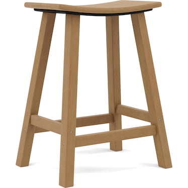 Traditional 24in Saddle Counter Stool in Natural