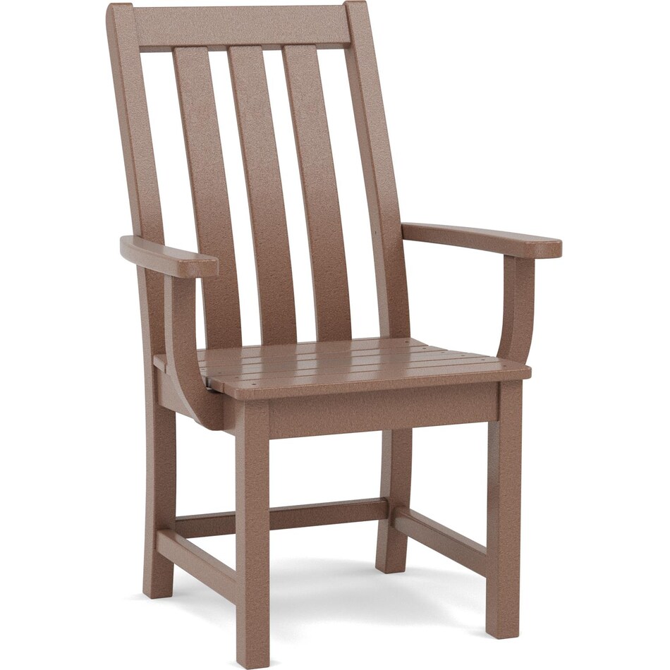 polywood brown standard height arm chair   