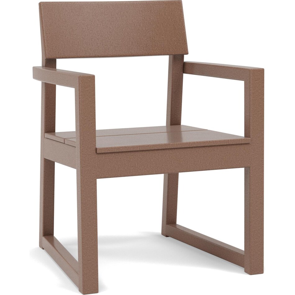 polywood brown standard height arm chair   