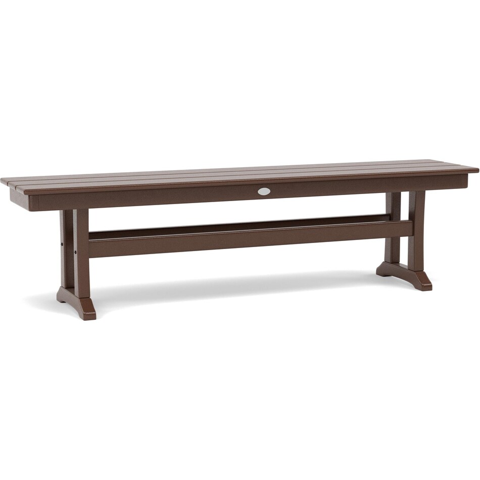 polywood brown standard height bench   