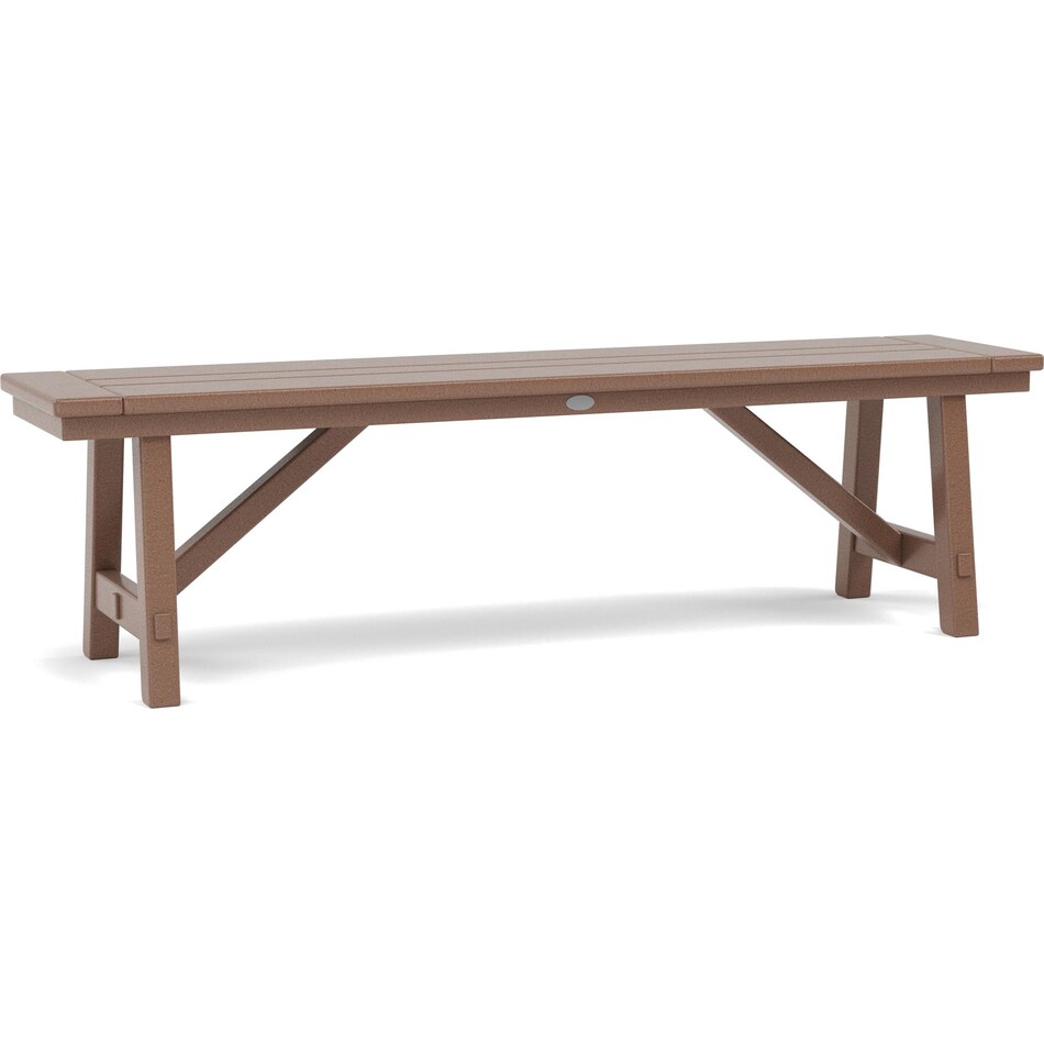 polywood brown standard height bench   