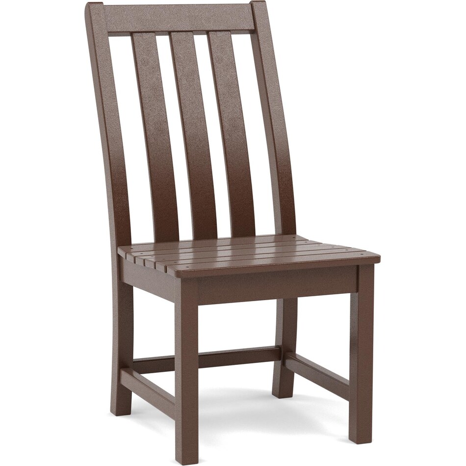 polywood brown standard height side chair   