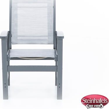 Coastal Dining Chair in Slate Grey with Metallic Sling