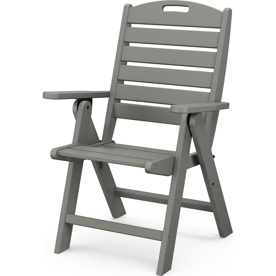 polywood grey standard height arm chair   