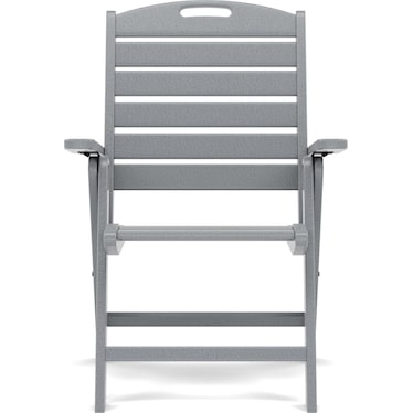 Nautical High Back Folding Arm Chair in Slate Gray