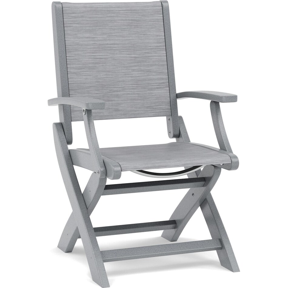 polywood grey standard height arm chair   