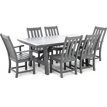 Vineyard Dining Arm Chair in Slate Grey