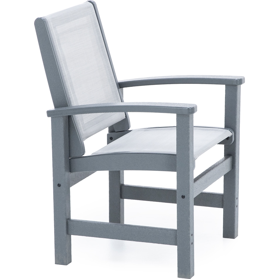polywood grey standard height arm chair   