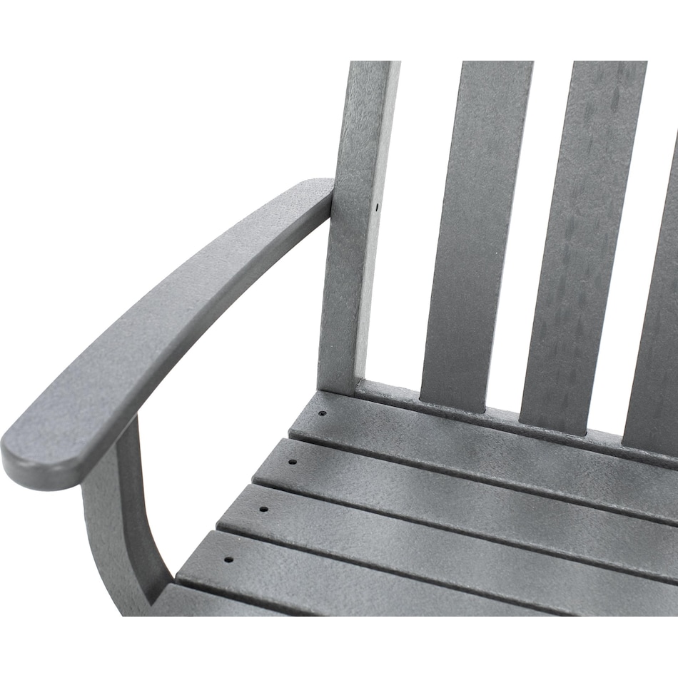 polywood grey standard height arm chair   
