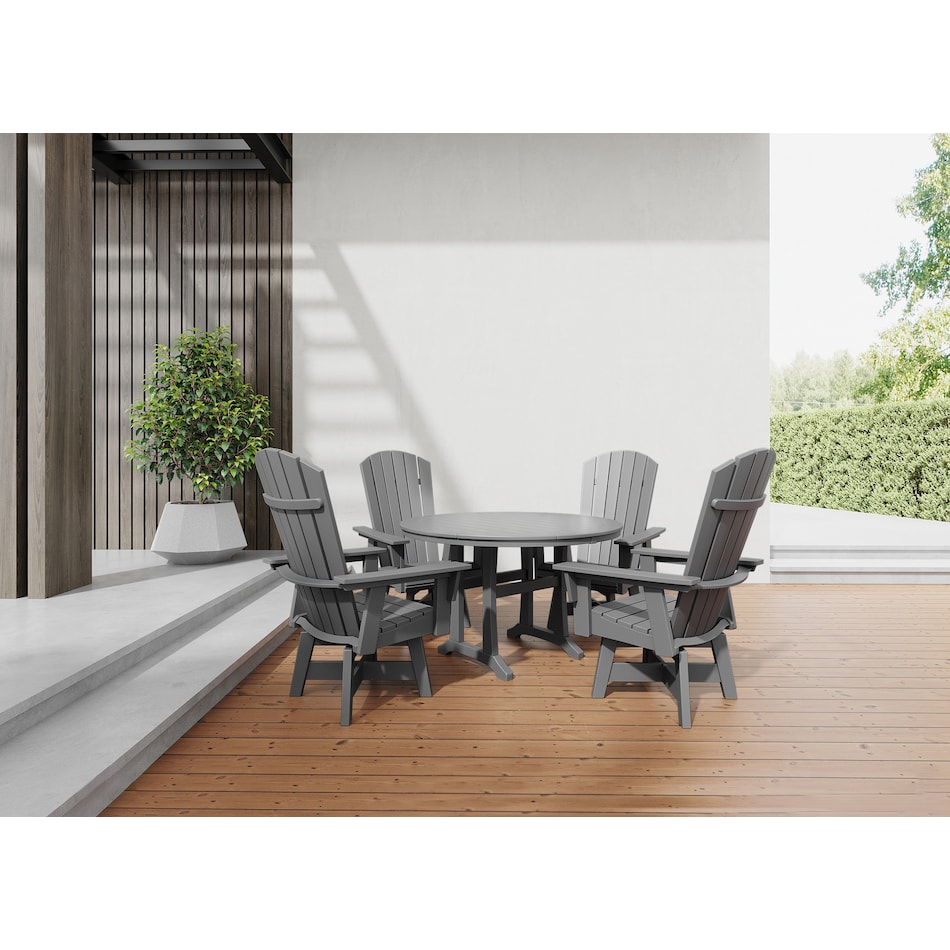polywood grey standard height arm chair lifestyle image   