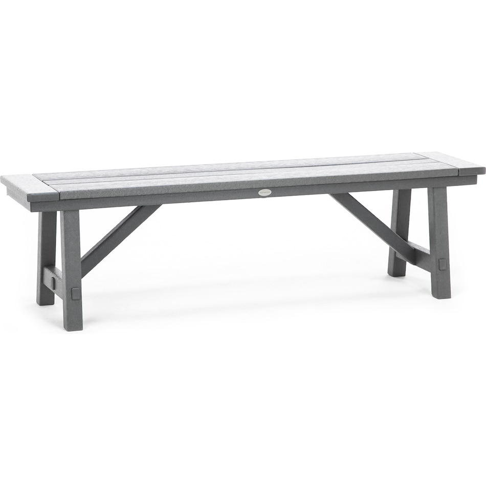 polywood grey standard height bench   