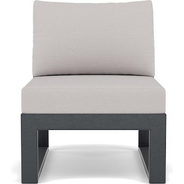 EDGE Modular Armless Chair in Black with Dune Burlap Cushion