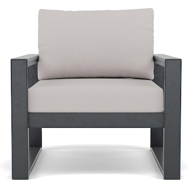 EDGE Club Chair in Black with Dune Burlap Cushion