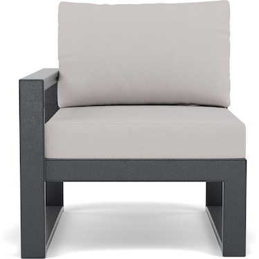 EDGE Modular Left Arm Chair in Black with Dune Burlap Cushion