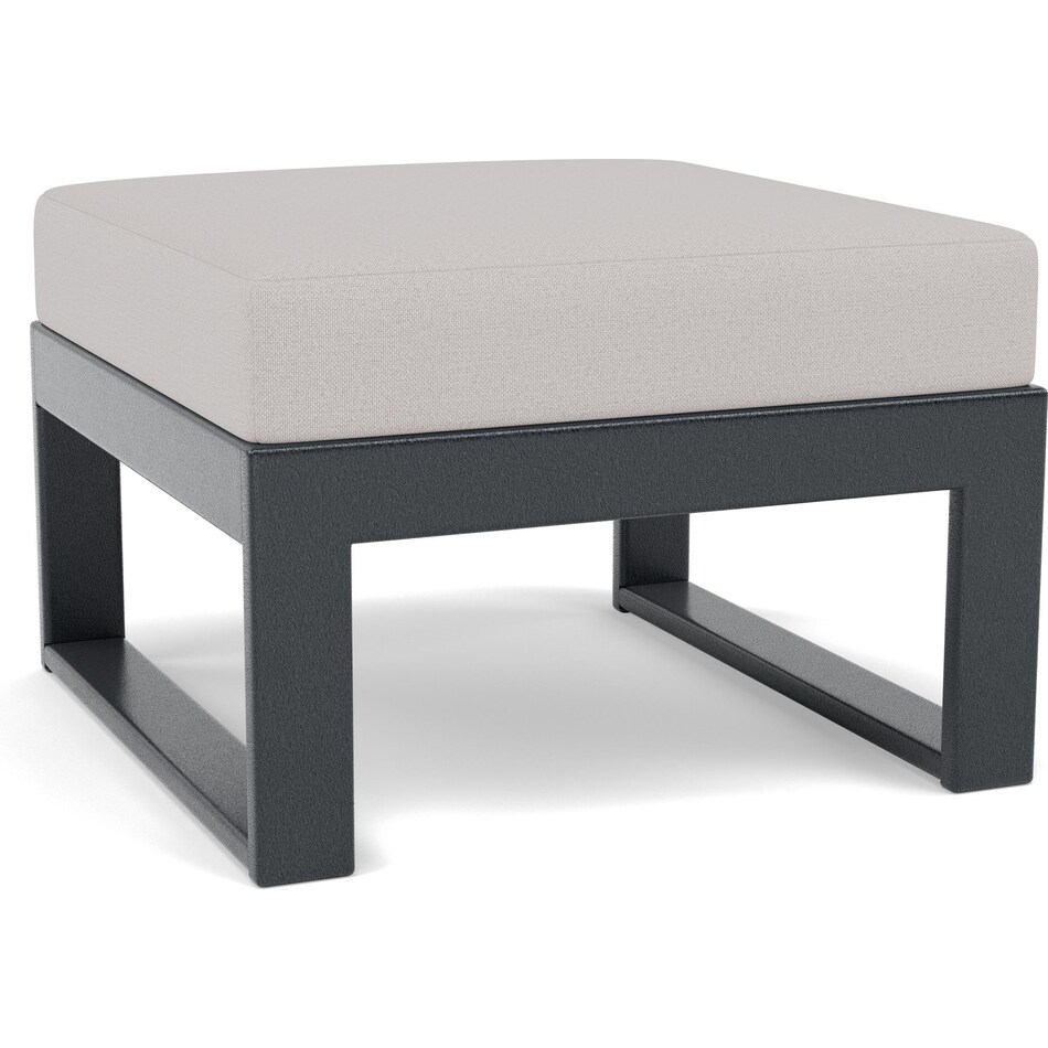 polywood poly black   dune burlap ottoman pkg  