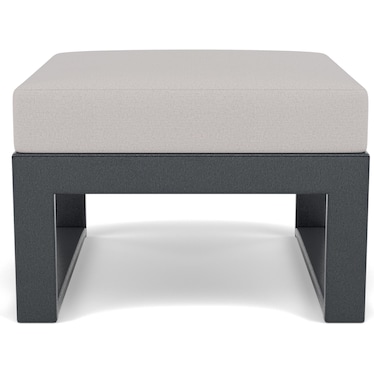 Edge Modular Ottoman In Black with Dune Burlap Cushion