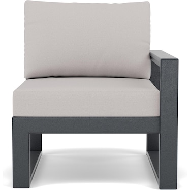 EDGE Modular Right Arm Chair in Black with Dune Burlap Cushion