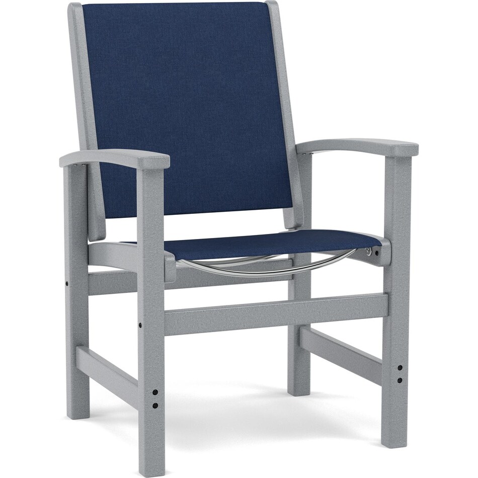 polywood poly slate grey navy standard height arm chair