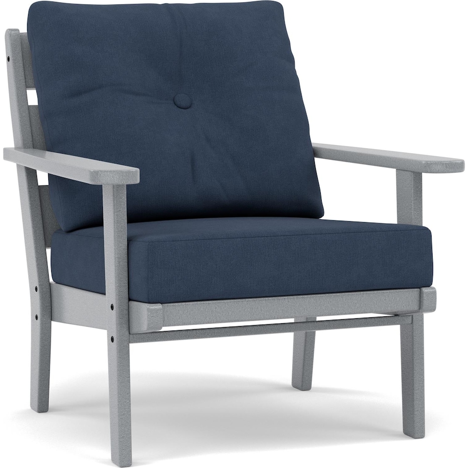 polywood poly slate grey   sky blue club chair pkg  