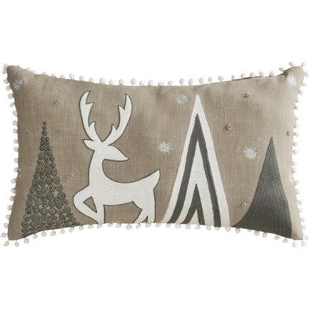 Winterscape Deer Down Pillow 26"W x 16"H